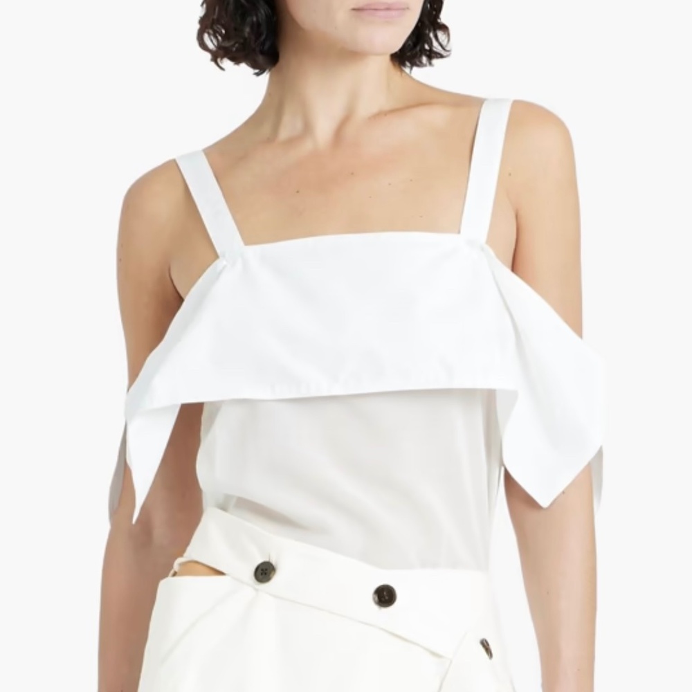 3.1 Phillip Lim Layered Ivory Voile Poplin White Sleeveless Top. Size US6 NWT